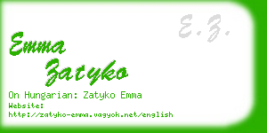 emma zatyko business card